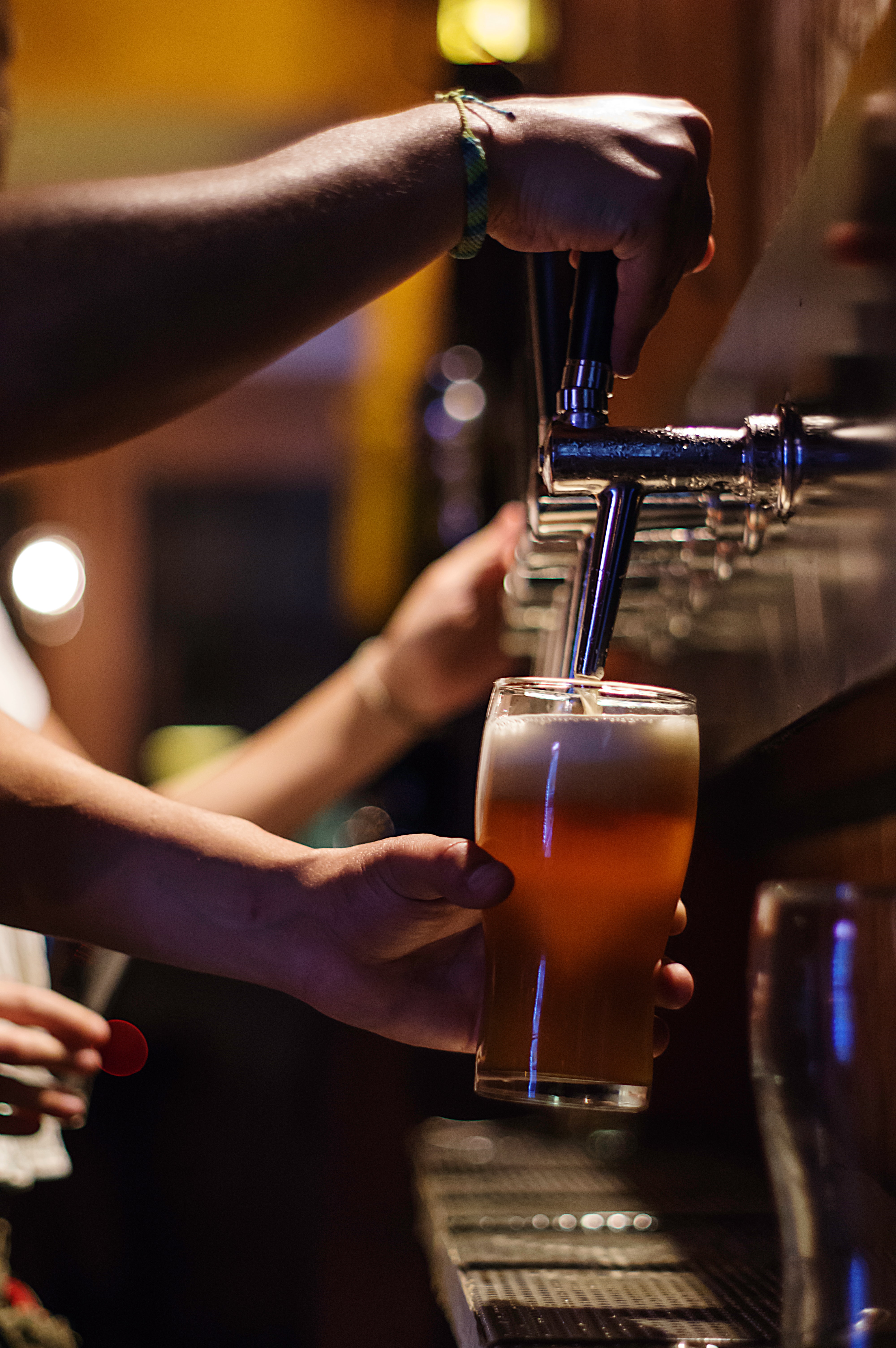 beer from a tap